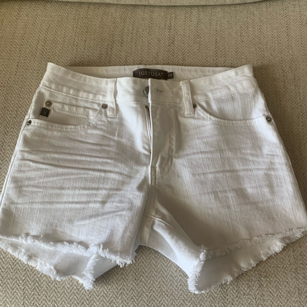Just USA White Jean Shorts